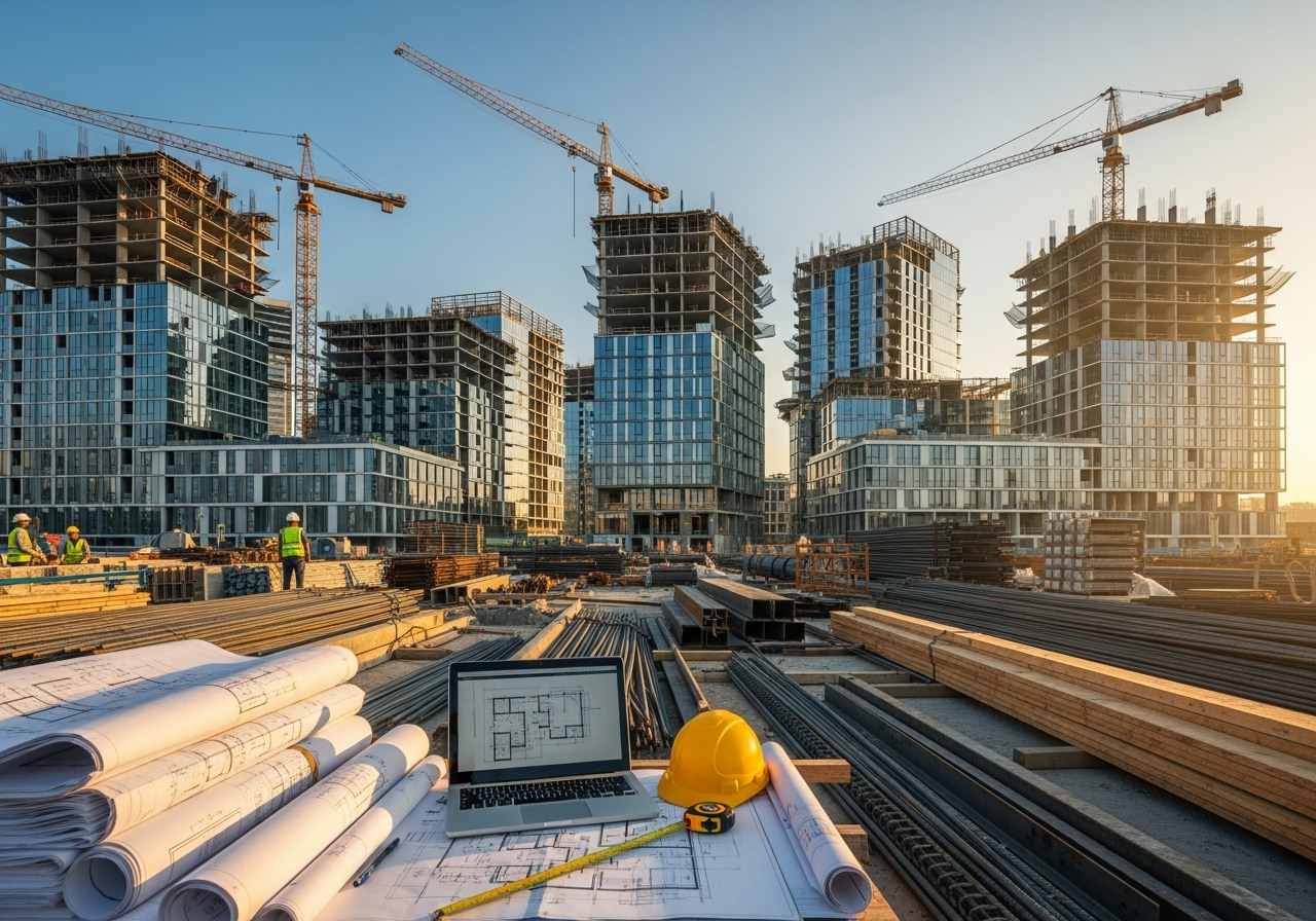 Construction team meeting