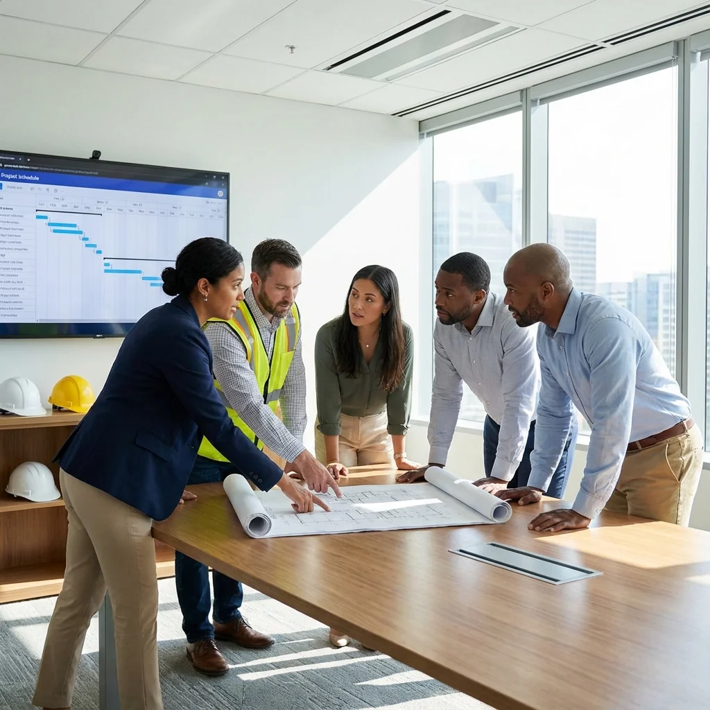 Estimating team collaborating on commercial project