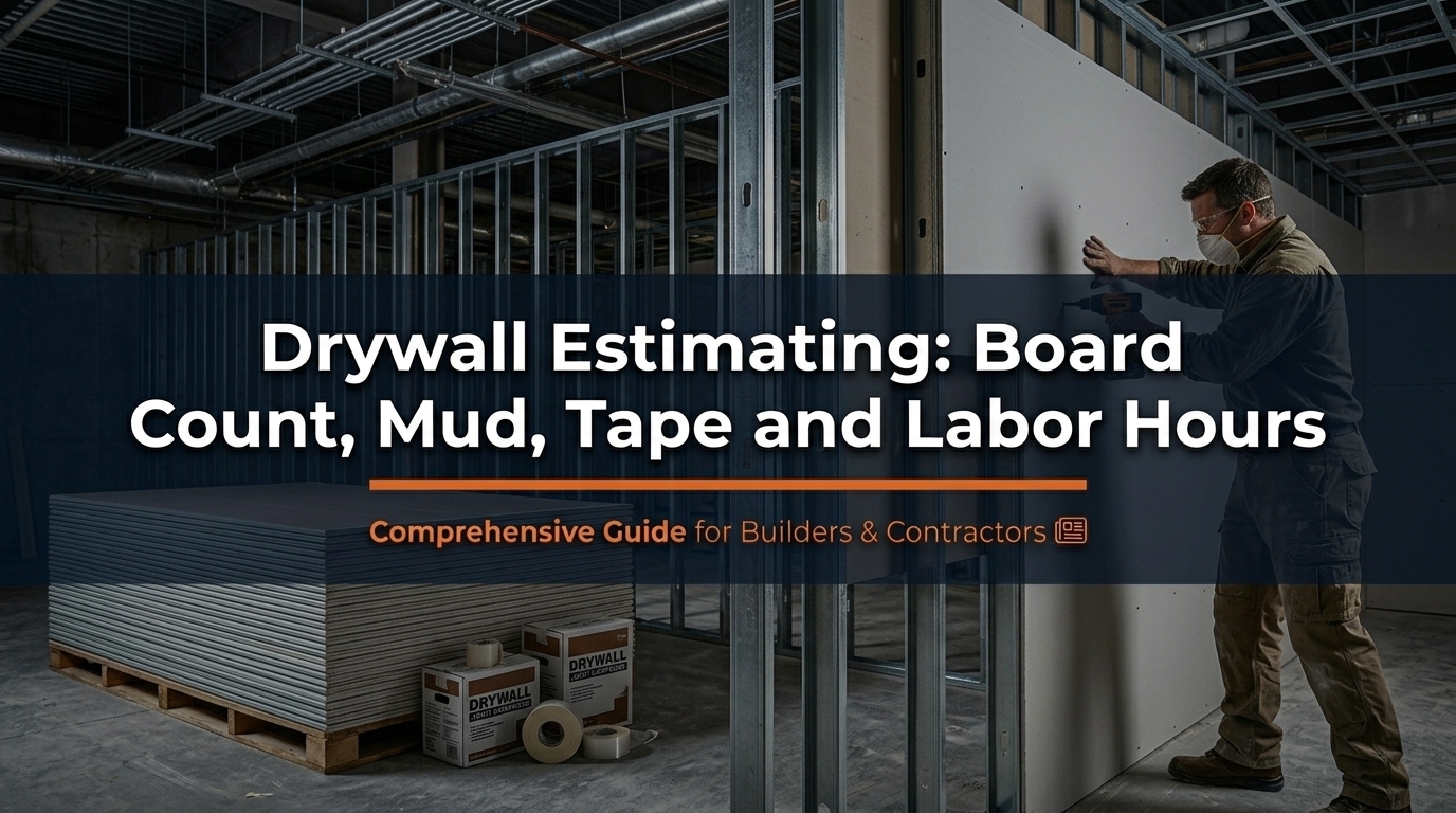 Drywall Estimating Complete Guide: Board Count, Mud, Tape, Corner Bead and Labor Hours