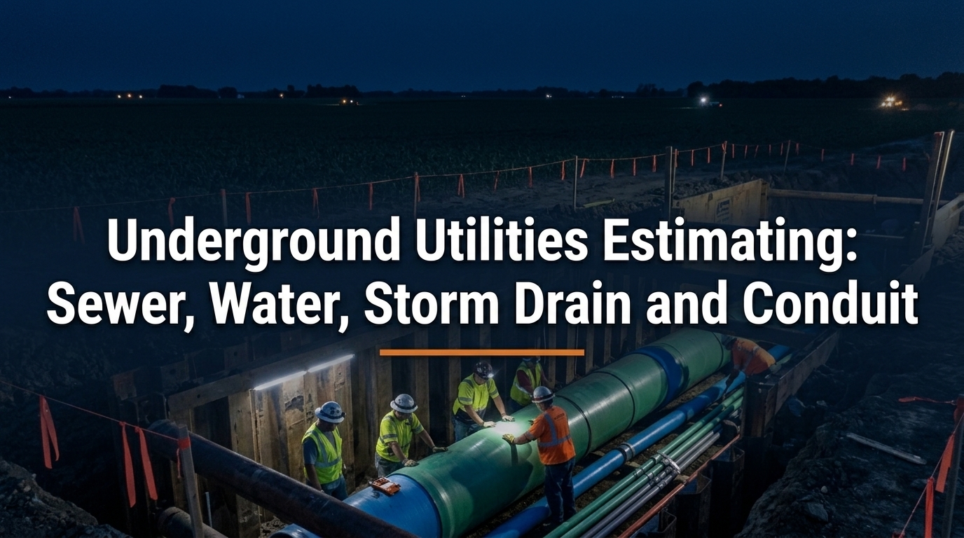 Underground Utilities Estimating: Sewer, Water, Storm and Conduit