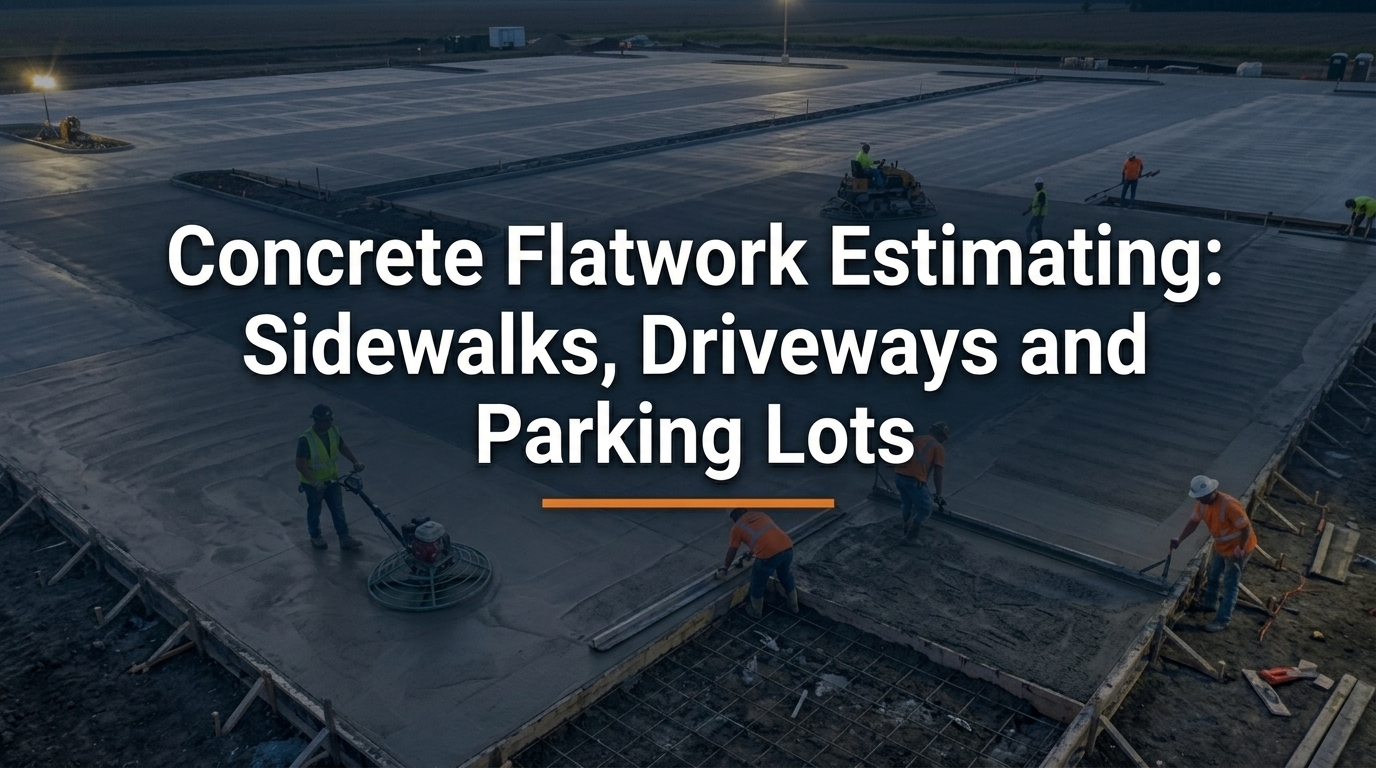 Concrete Flatwork Estimating: Sidewalks, Driveways, Parking Lots and Slabs on Grade