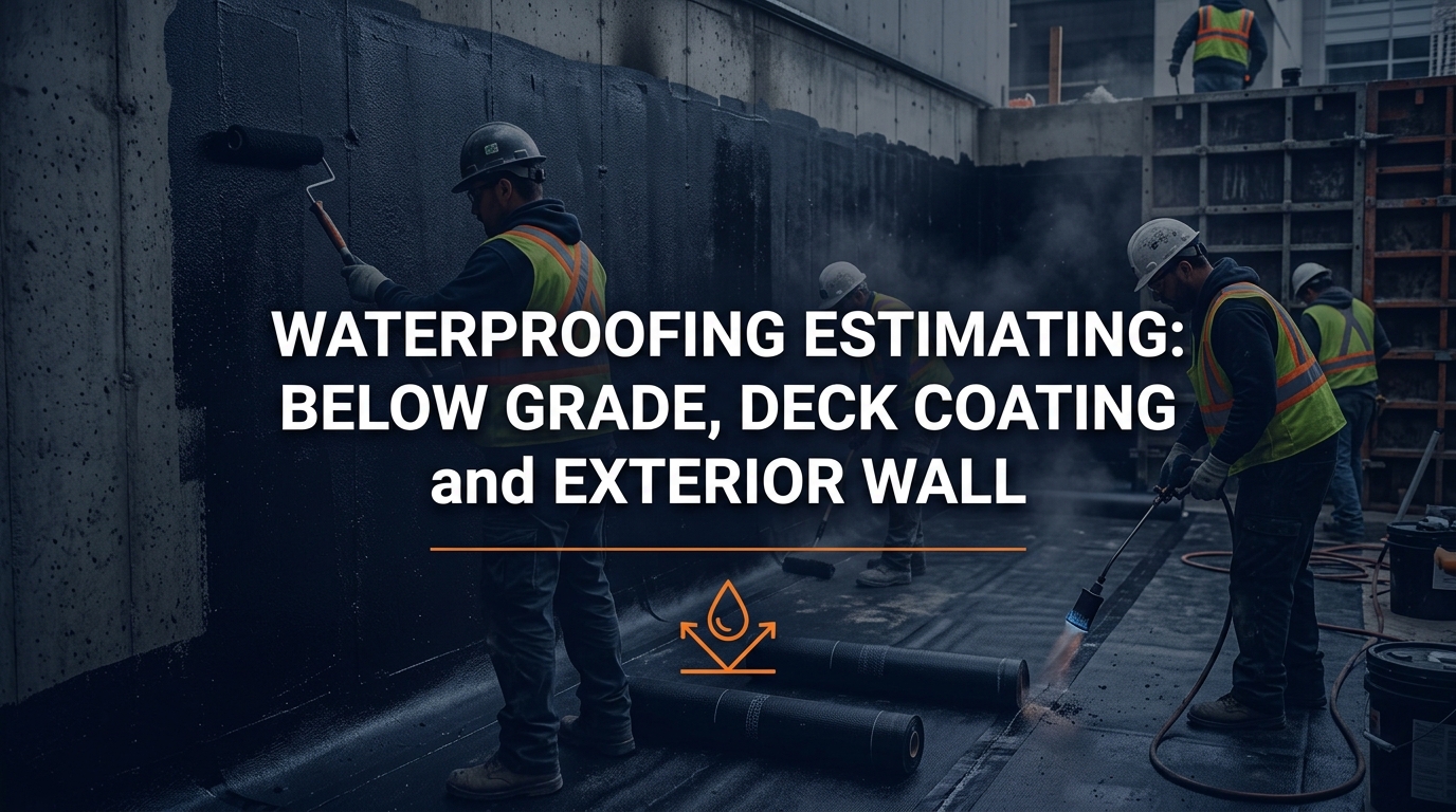 Waterproofing Estimating Guide: Below Grade, Deck Coating, Walls