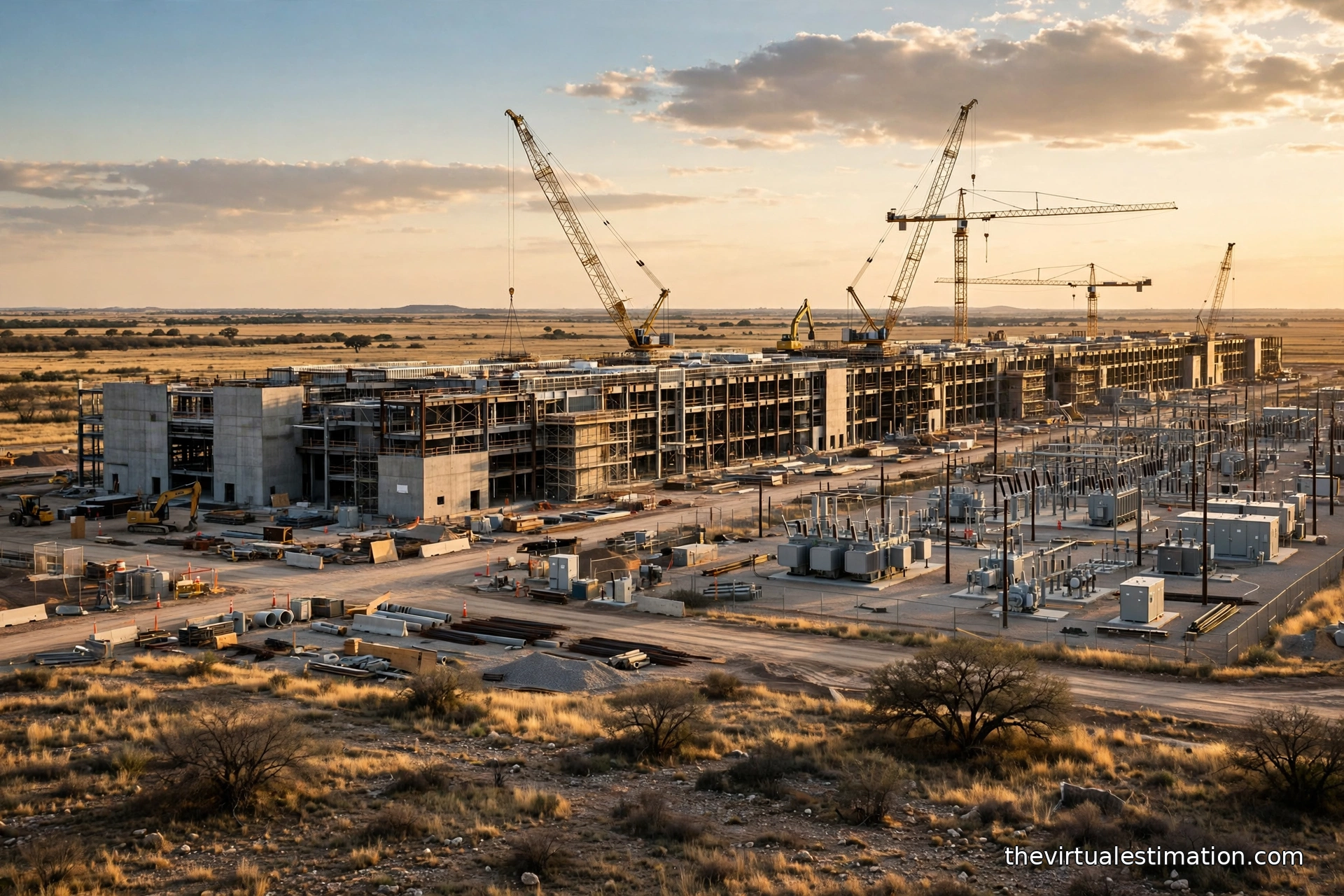 Data center building under construction in the Dallas Fort Worth metroplex
